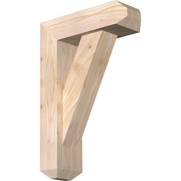 Ekena Millwork Traditional Craftsman Smooth Bracket w/ Offset Brace, Douglas Fir, 5 1/2"W x 16"D x 24"H BKT0604X16X24TRA04SDF - main